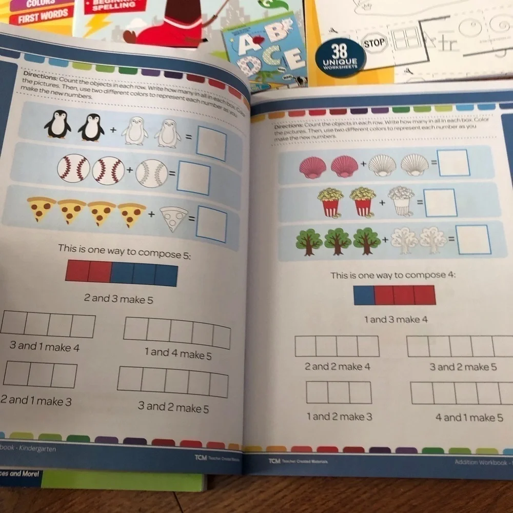 Early leaning practice worksheet bundle set of 5